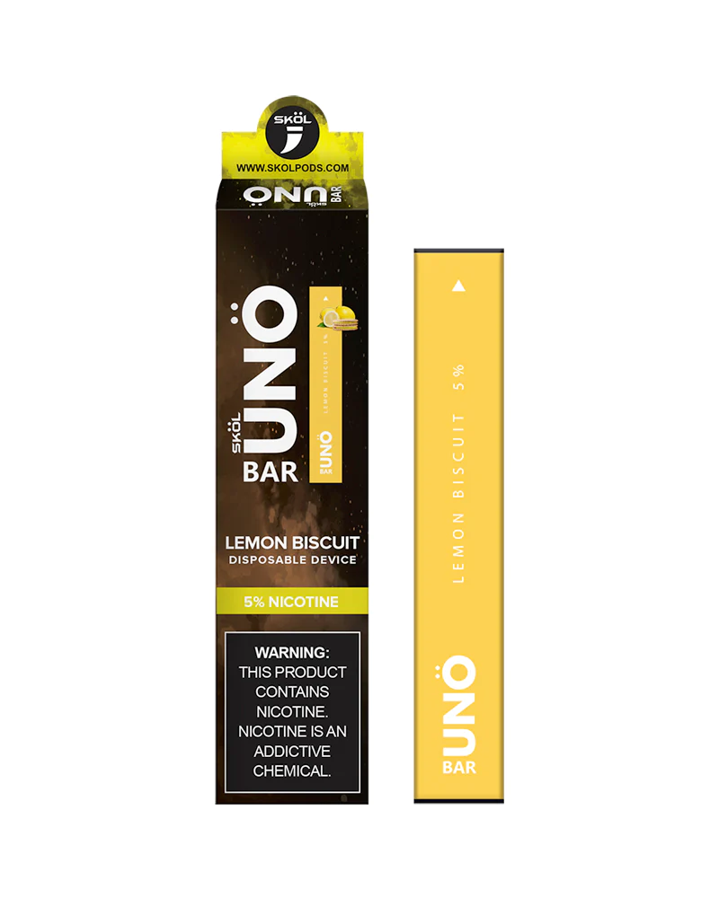 SKOL by UNO Bar Disposable 5% Nicotine (Individual) Lemon Biscuit with Packaging