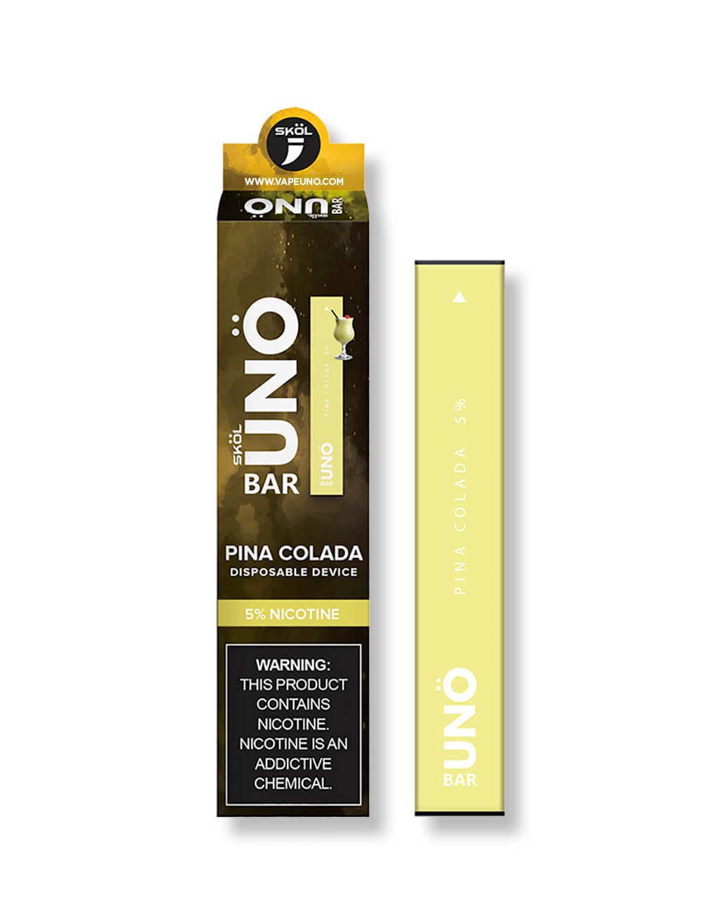 SKOL by UNO Bar Disposable 5% Nicotine (Individual) Pina Colada with Packaging