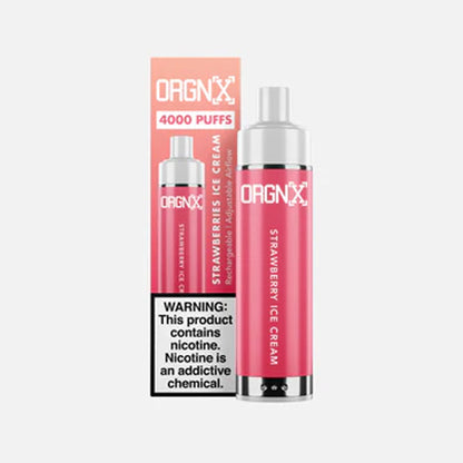 ORGNX Disposable | 4000 puffs | 9mL | 5% Strawberry Ice Cream with Packaging