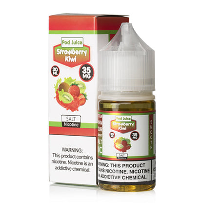 Pod Juice TFN SALTS E-Liquid - Strawberry Kiwi, 30mL | 35mg with packaging