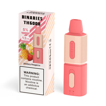 Binaries Cabin TH6000 Disposable | 6000 Puffs | 12mL | 50mg Strawberry Pineapple Ice with Packaging