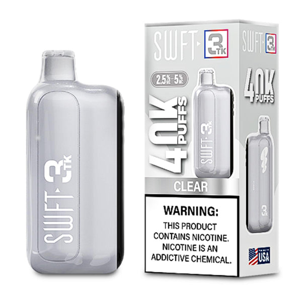 SWFT 3TK (Dispo) | 40000Puff | 24mL | Nic + Sweet + Ice Control | Clear with packaging