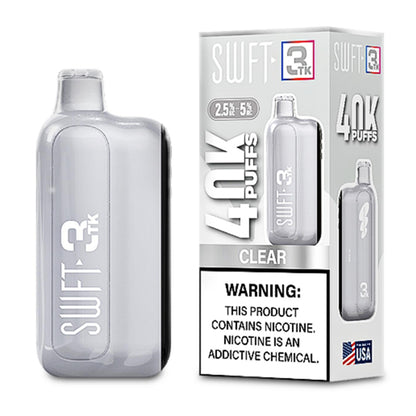 SWFT 3TK (Dispo) | 40000Puff | 24mL | Nic + Sweet + Ice Control | Clear with packaging