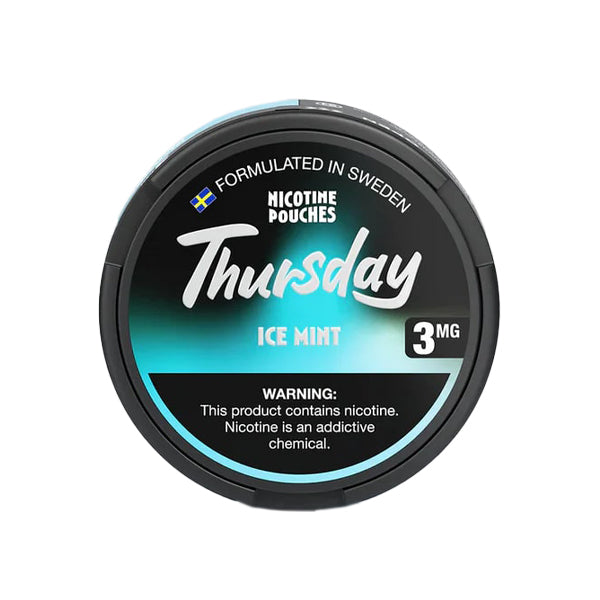 Ice Mint by Thursday Nicotine Pouches (20ct Can)(5-Can Pack) | 3Mg