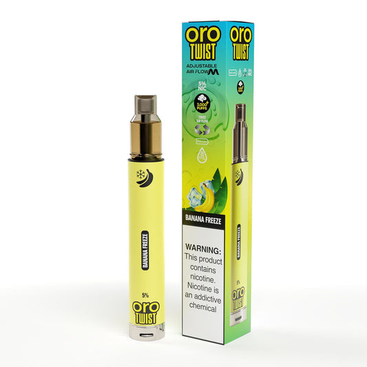 Twist Oro Flow Disposable | 3000 Puffs Banana Freeze with Packaging