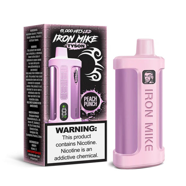 Tyson 2.0 Iron Mike - 15000 Puffs Disposable - 14mL 50mg | Peach Punch with packaging