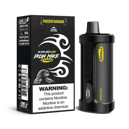 Tyson 2.0 Iron Mike - 15000 Puffs Disposable - 14mL 50mg | Frozen Banana with Packaging