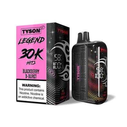 Tyson 2.0 Legend - 30K Puffs Disposable - 16mL 50mg Blackberry B-Burst with Packaging