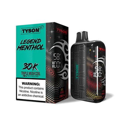 Tyson 2.0 Legend - 30K Puffs Disposable - 16mL 50mg Mnethol Green with Packaging