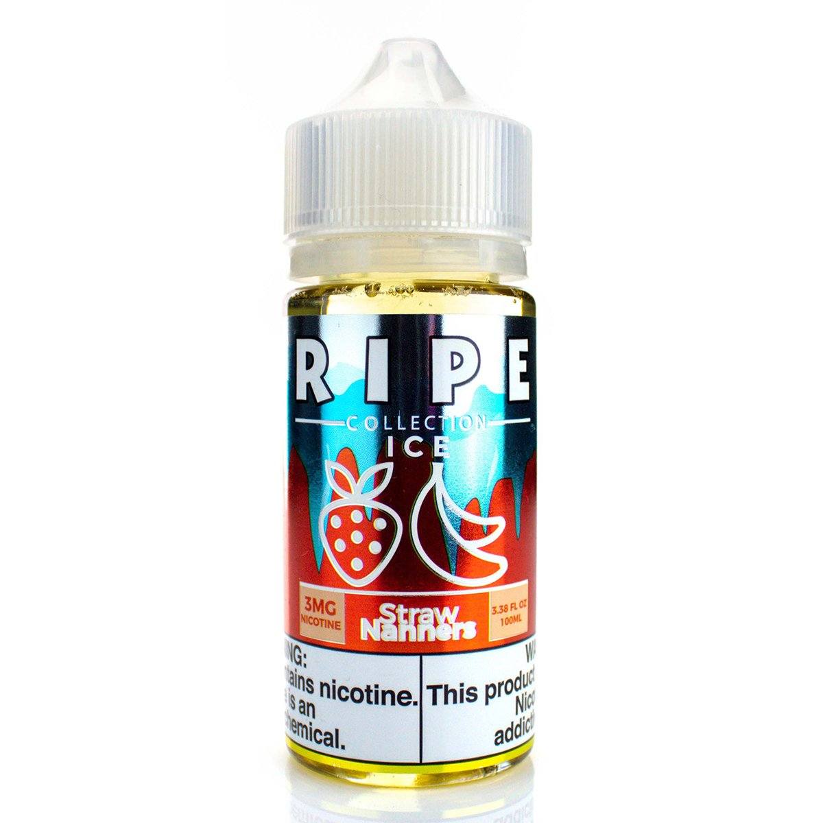 Straw Nanners On ICE by Vape 100 Ripe Series E-Liquid 100mL Bottle