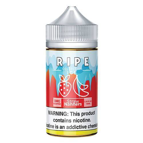 Straw Nanners On ICE by Vape 100 Ripe Series E-Liquid 100mL Bottle