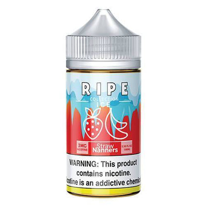 Straw Nanners On ICE by Vape 100 Ripe Series E-Liquid 100mL Bottle