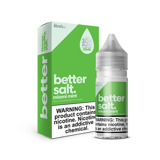 Better Salt Miami Mint by Vapetasia Salt Series E-Liquid 30mL (Salt Nic) with packaging