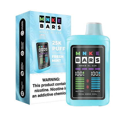 MNKE Bars Disposable 25000 Puffs 18mL 50mg  Fresh mint with Packaging