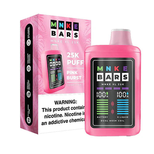 MNKE Bars Disposable 25000 Puffs 18mL 50mg  Pink Burst with Packaging