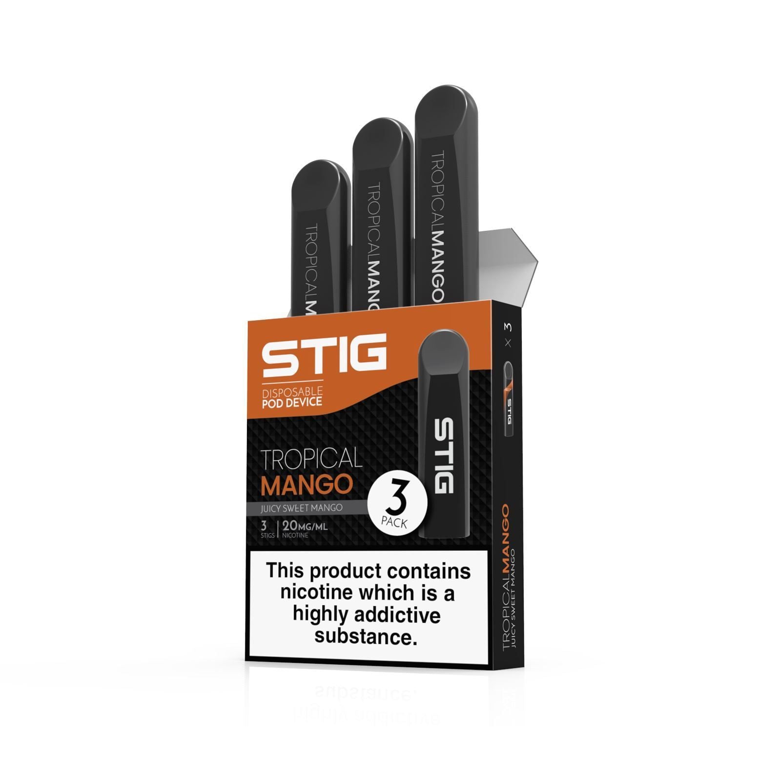 VGOD | STIG Disposable POD Device - 3 Pack Tropical Mango with Packaging