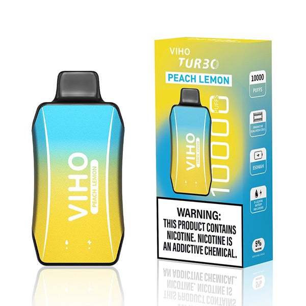 Viho Turbo Satin (Dispo) 10000 Puffs (17mL) | Peach Lemon with packaging