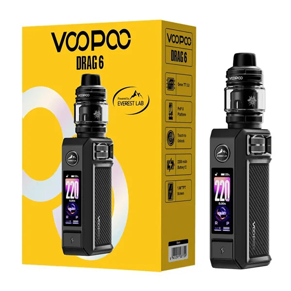 Voopoo Drag 6 Pod System Black with Packaging 