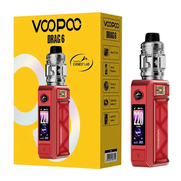 Voopoo Drag 6 Pod System Red with Packaging 