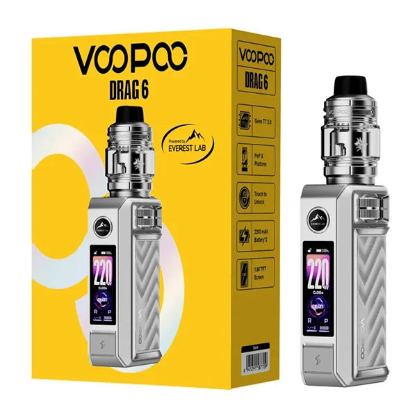 Voopoo Drag 6 Pod System Silver with Packaging 