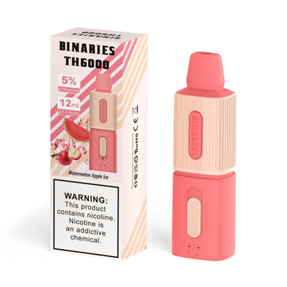 Binaries Cabin TH6000 Disposable | 6000 Puffs | 12mL | 50mg Watermelon Apple Ice with Packaging