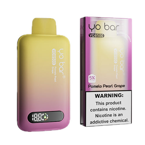 Yo Bar VD8500 (Dispo) 8500 Puffs (16mL) | Pomelo Pearl Grape with packaging